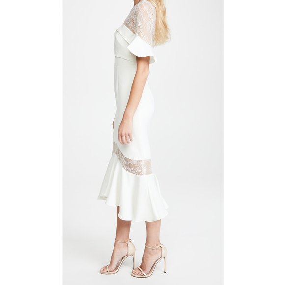 NWT Marchesa Notte White Midi Dress $595 - Picture 3 of 6